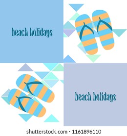 Beach shoes beach holiday vector background