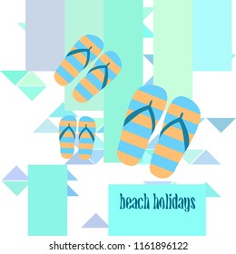 Beach shoes beach holiday vector background