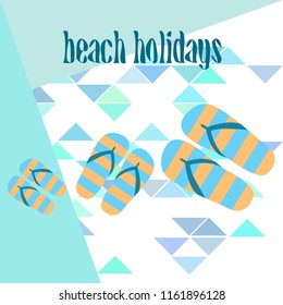 Beach shoes beach holiday vector background