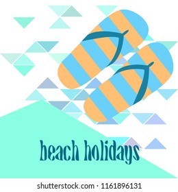 Beach shoes beach holiday vector background