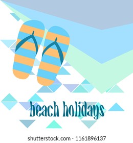 Beach shoes beach holiday vector background