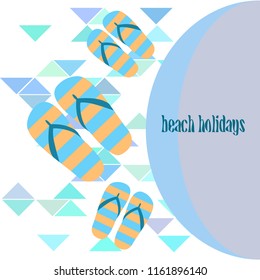 Beach shoes beach holiday vector background