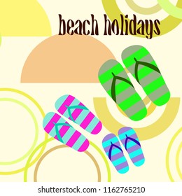 Beach shoes beach holiday vector background
