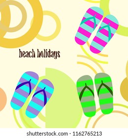 Beach shoes beach holiday vector background