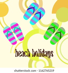 Beach shoes beach holiday vector background