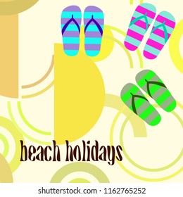 Beach shoes beach holiday vector background