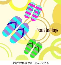 Beach shoes beach holiday vector background