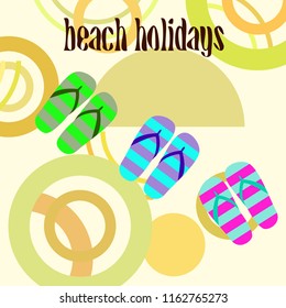 Beach shoes beach holiday vector background