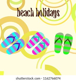 Beach shoes beach holiday vector background