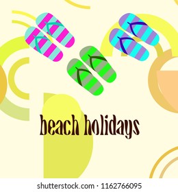 Beach shoes beach holiday vector background