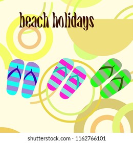 Beach shoes beach holiday vector background