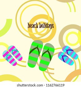 Beach shoes beach holiday vector background