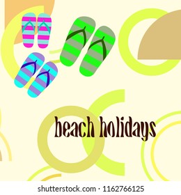 Beach shoes beach holiday vector background