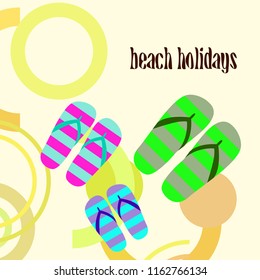 Beach shoes beach holiday vector background