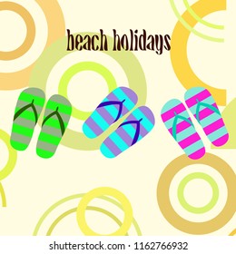 Beach shoes beach holiday vector background