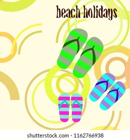 Beach shoes beach holiday vector background
