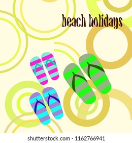 Beach shoes beach holiday vector background