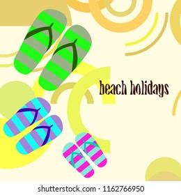 Beach shoes beach holiday vector background