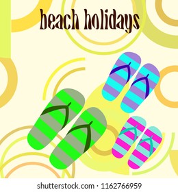 Beach shoes beach holiday vector background