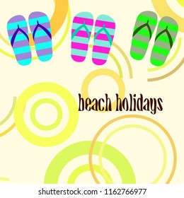 Beach shoes beach holiday vector background