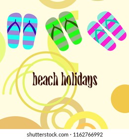 Beach shoes beach holiday vector background