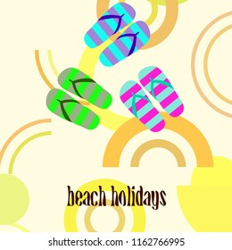 Beach shoes beach holiday vector background