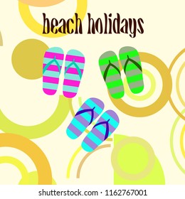 Beach shoes beach holiday vector background