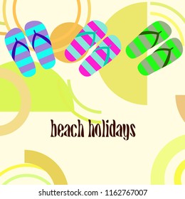 Beach shoes beach holiday vector background