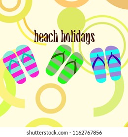 Beach shoes beach holiday vector background