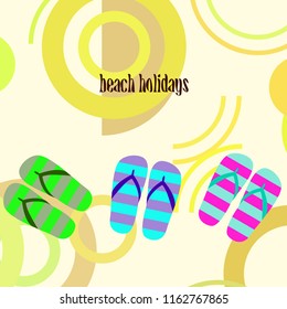 Beach shoes beach holiday vector background