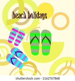 Beach shoes beach holiday vector background