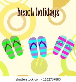 Beach shoes beach holiday vector background