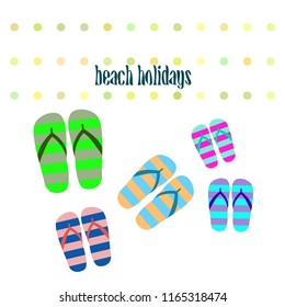 Beach shoes beach holiday vector background