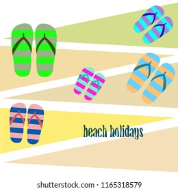 Beach shoes beach holiday vector background