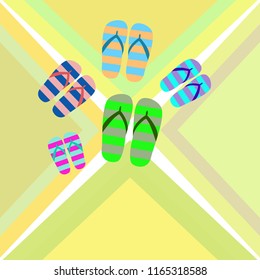 Beach shoes beach holiday vector background