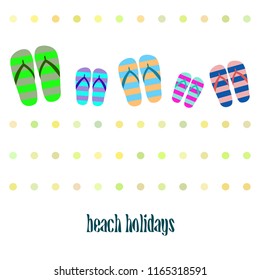 Beach shoes beach holiday vector background