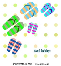 Beach shoes beach holiday vector background