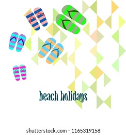 Beach shoes beach holiday vector background