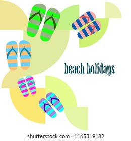 Beach shoes beach holiday vector background