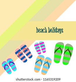 Beach shoes beach holiday vector background