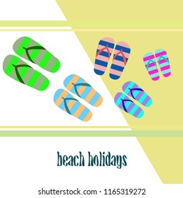 Beach shoes beach holiday vector background
