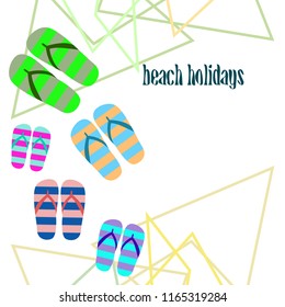 Beach shoes beach holiday vector background