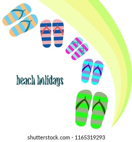 Beach shoes beach holiday vector background