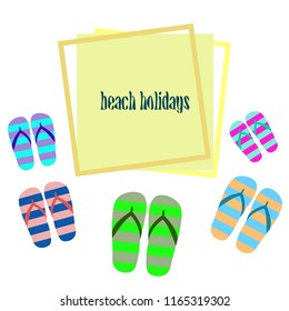 Beach shoes beach holiday vector background