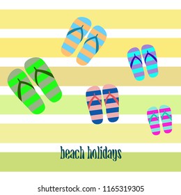 Beach shoes beach holiday vector background