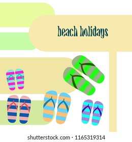 Beach shoes beach holiday vector background