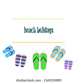Beach shoes beach holiday vector background