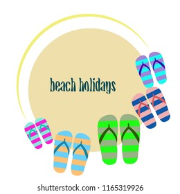 Beach shoes beach holiday vector background
