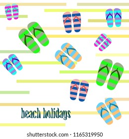 Beach shoes beach holiday vector background