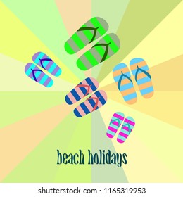 Beach shoes beach holiday vector background